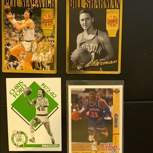 Lot of 4 basketball cards Maravich Brandon etc